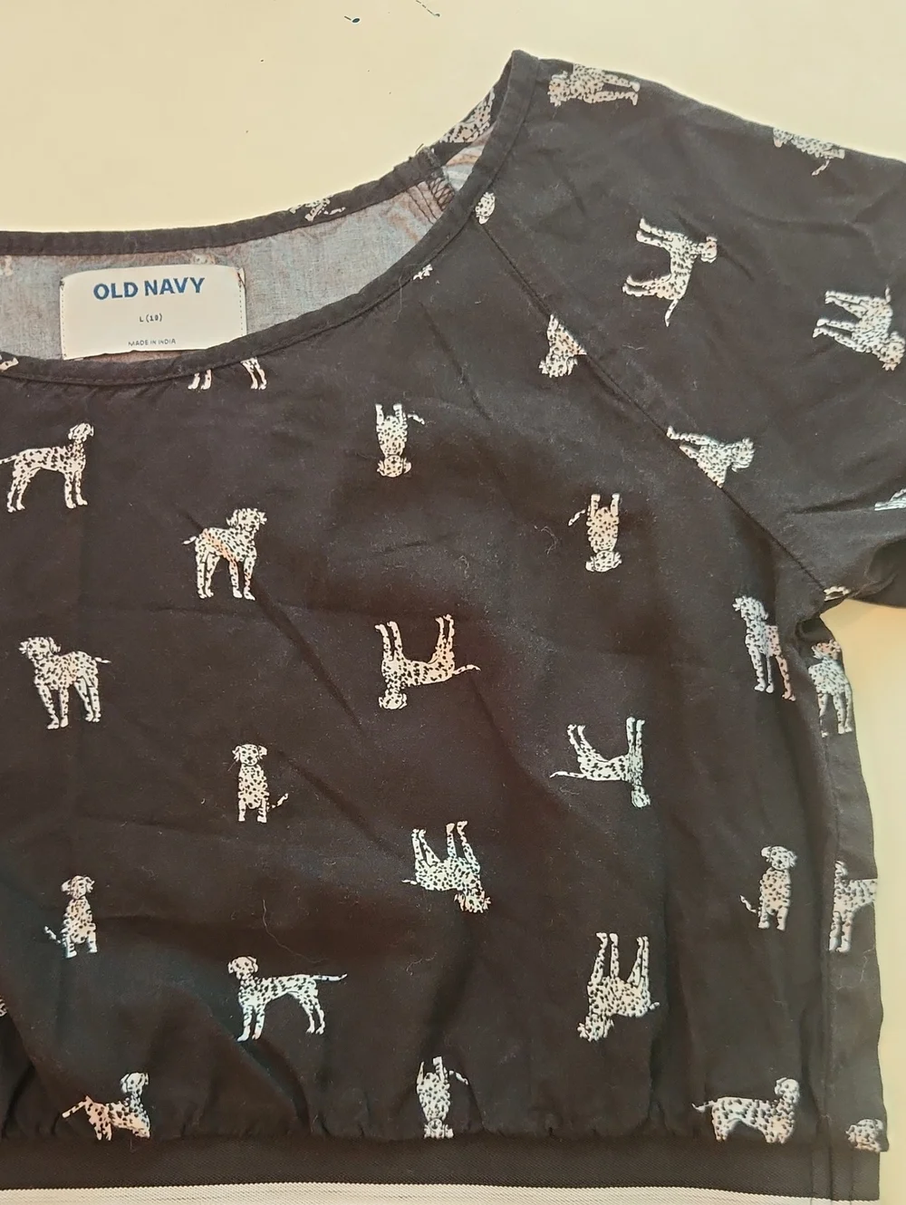 Old Navy Black Dalmatian Print Dress Size 10